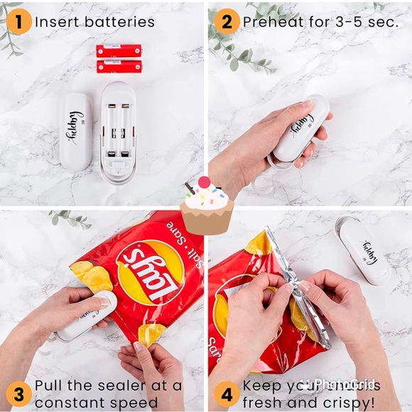 🖌 NIB 2-in-1 Mini Bag Sealer, Batteries Included 🖌 - Picture 5 of 8